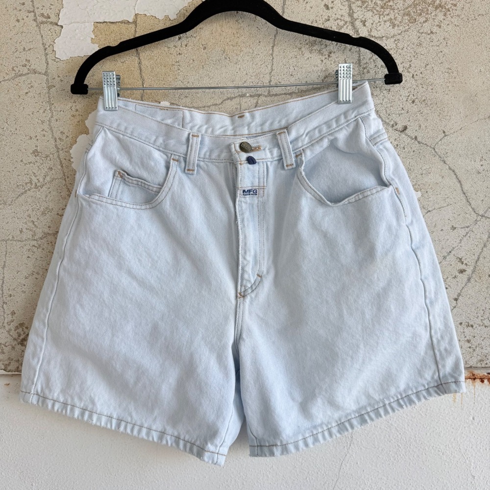 Vtg 90s Marithe Francois Girbaud Jean Shorts Light Wash Denim High Rise Women 24